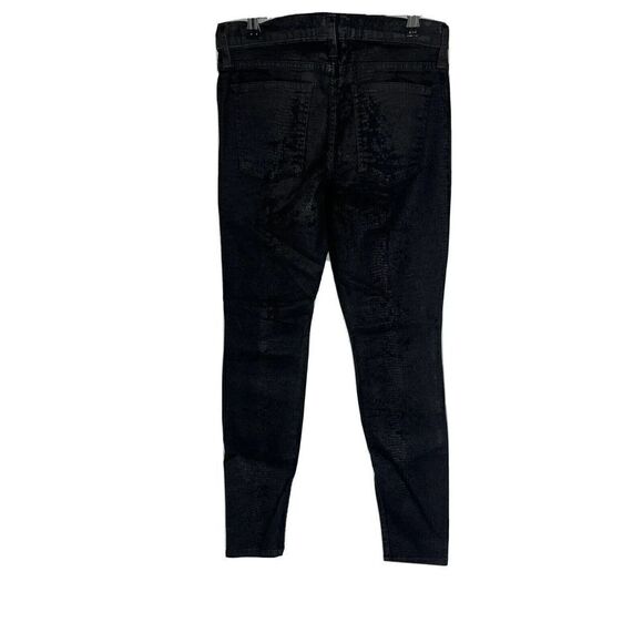 Current/Elliott The Ankle Skinny Black Jeans Size 27 Printed Trucker Coating - Picture 4 of 15